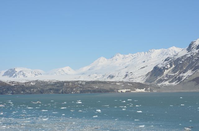 A glacier meeting the sea