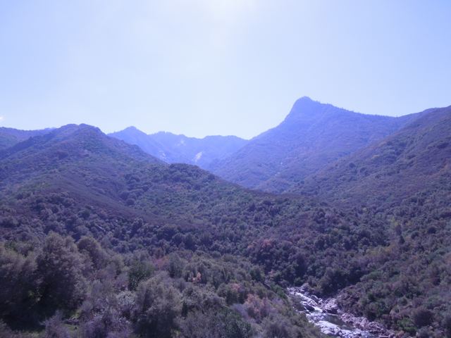 Layered blue mountain ridges