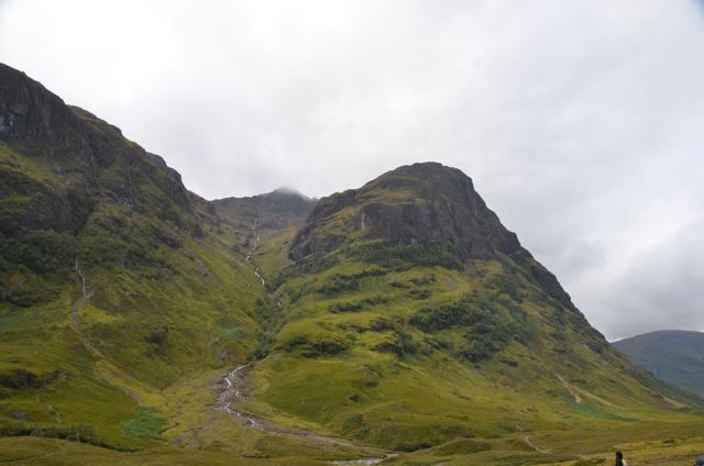 Two green peaks in a Highland pass